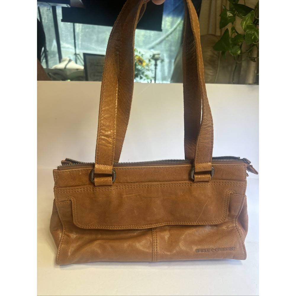 Spikes & Sparrow Cognac Brown Leather Bag Purse